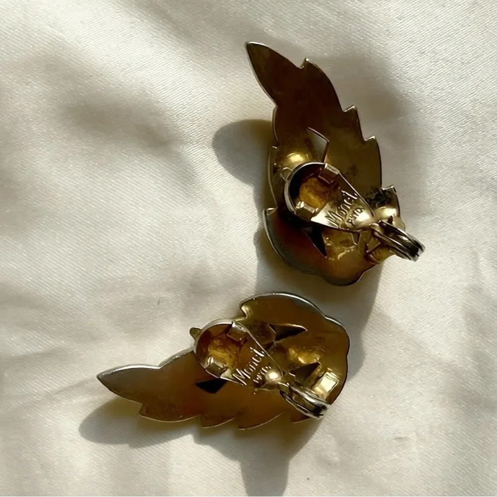 Monet | Vintage Gold Wing Clip-On Earrings